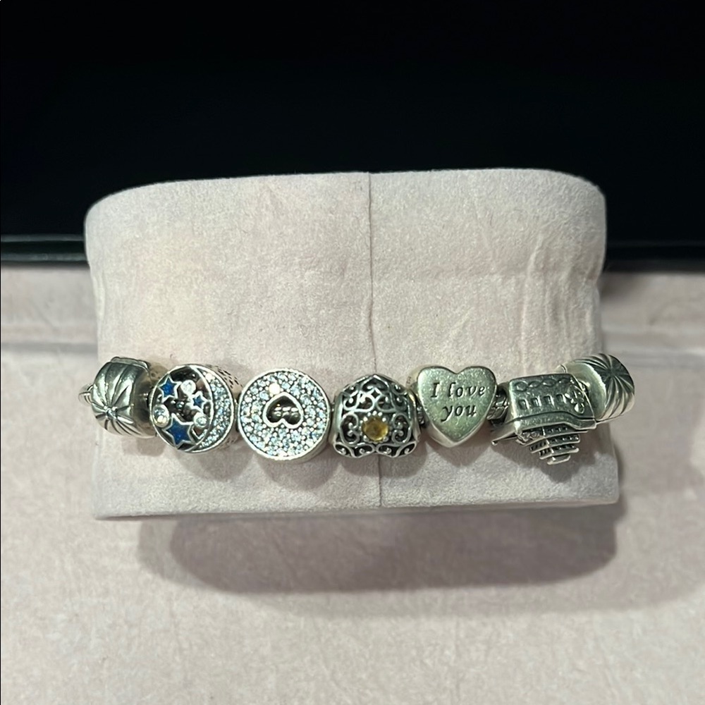 Elegant Pandora  Silver Charm Bracelet